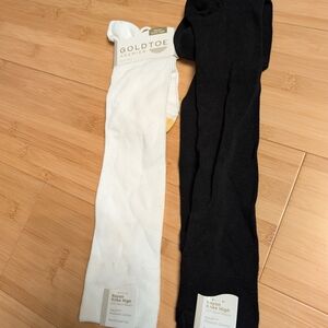 Gold Toe Premier Black and White Knee High Socks